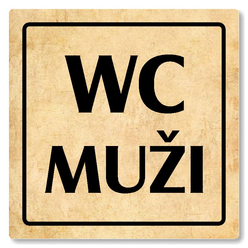 WC muži, 118x118mm, pergamen, Arizona
